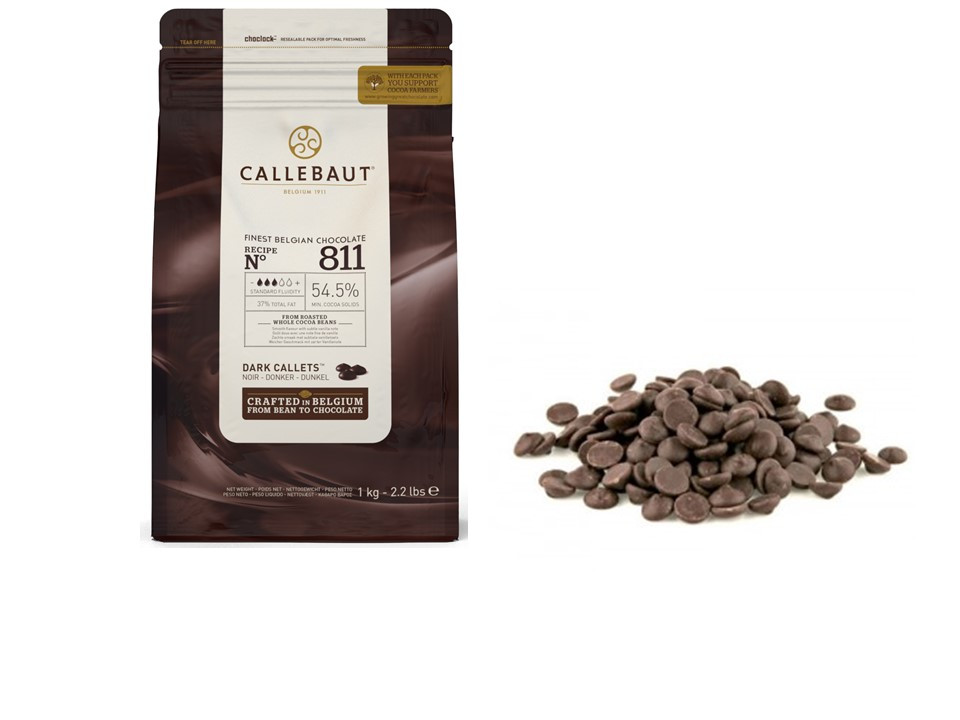 Ciocolata neagra 54,5% cacao 811 1kg Callebaut