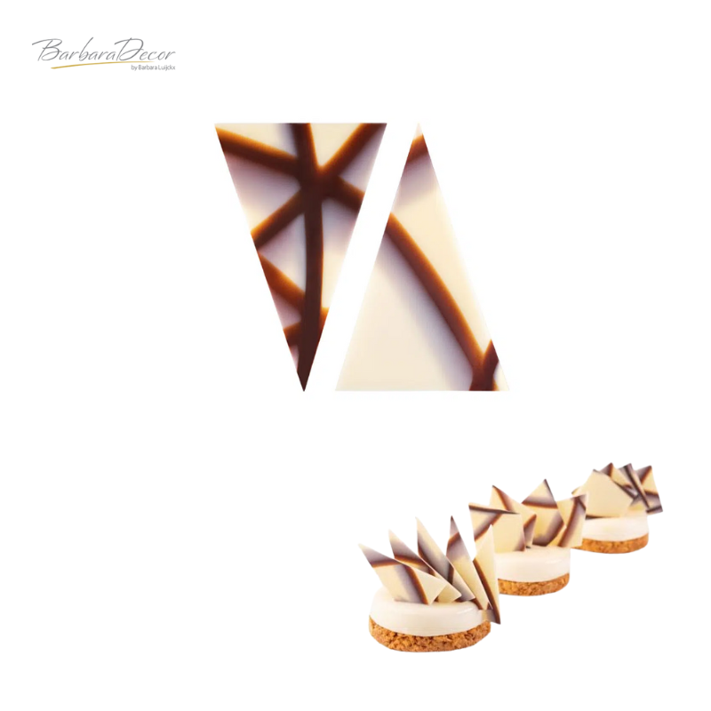 Decoratiuni din ciocolata TRIANGLES MARBLE 490BUC  331050 1.05 KG BARB