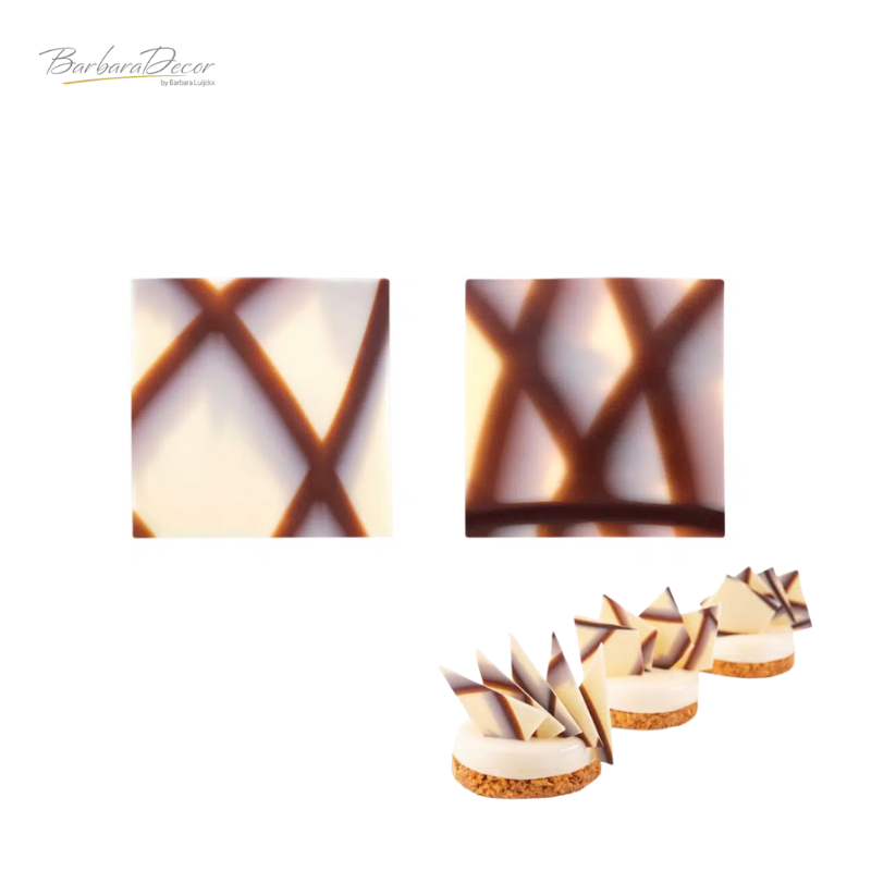 Decoratiuni din ciocolata SQUARE MARBLE 390BUC  331048 1.280KG BARB