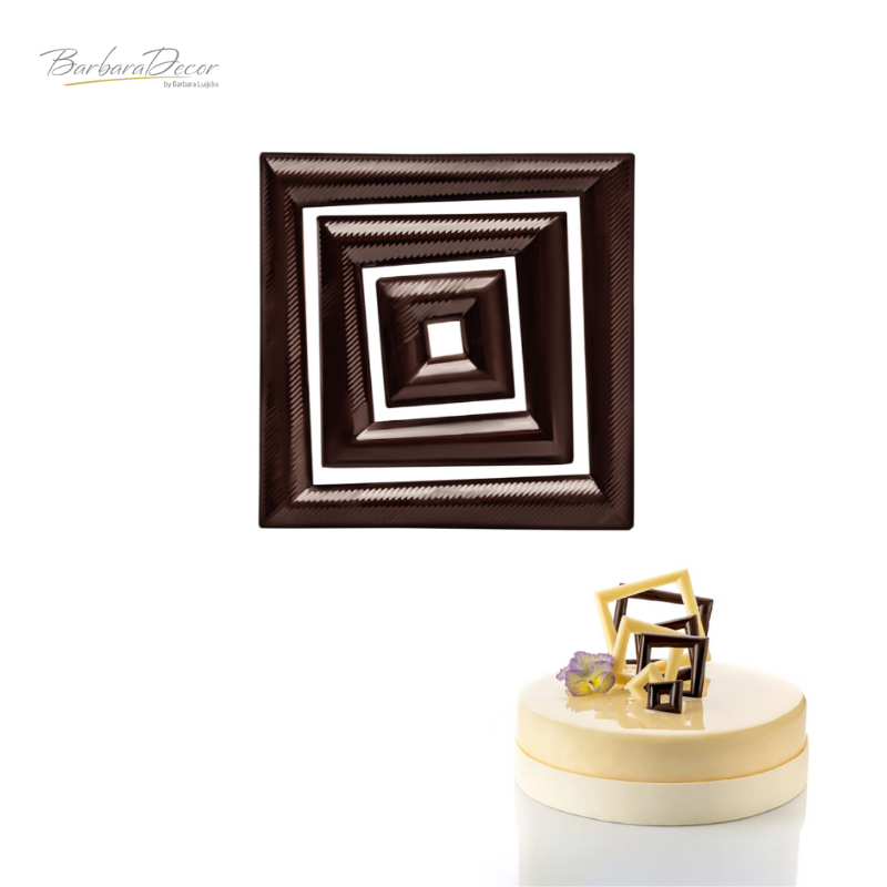 Decorații din ciocolata neagra Patrat 0.55kg 33707 BARB