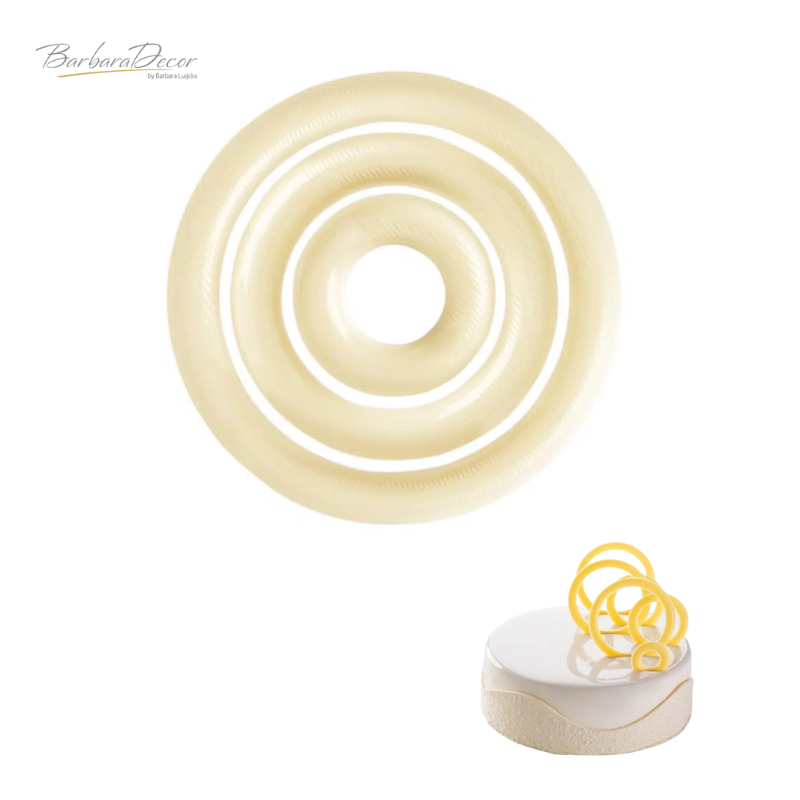 Decorații din ciocolata alba Cerc 0.465kg 33711 BARB