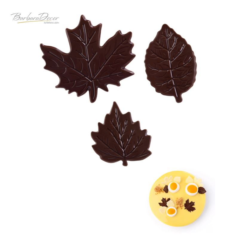 Decoratiuni din ciocolata DARK LEAVES SET 33992 0.460 KG BARB