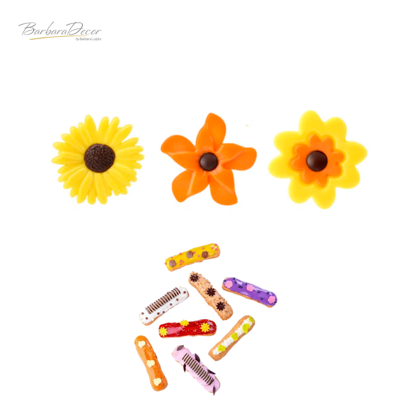 Decoratiuni din ciocolata FLOWERS SET 252 buc 0.520kg 33994 BARB