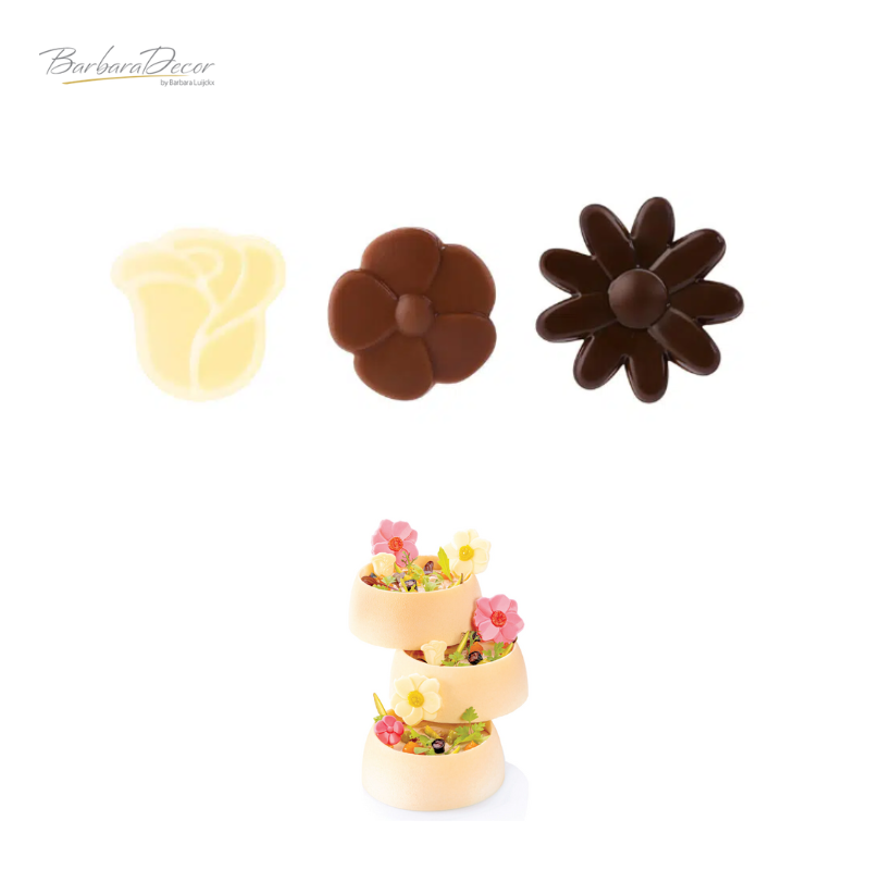 Decoratiuni din ciocolata MINI FLOWERS SET CLASSIC 33995 0.111 KG BARB