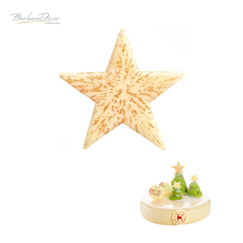 Decoratiuni din ciocolata STEA alb-auriu 288buc/cut 0.444 kg 33768 BARB
