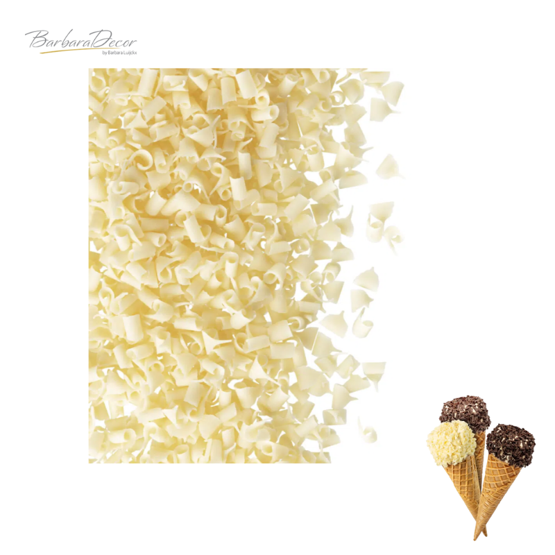 Decoratiuni din ciocolata Blossoms white MICRO 4kg 3325464  BARB