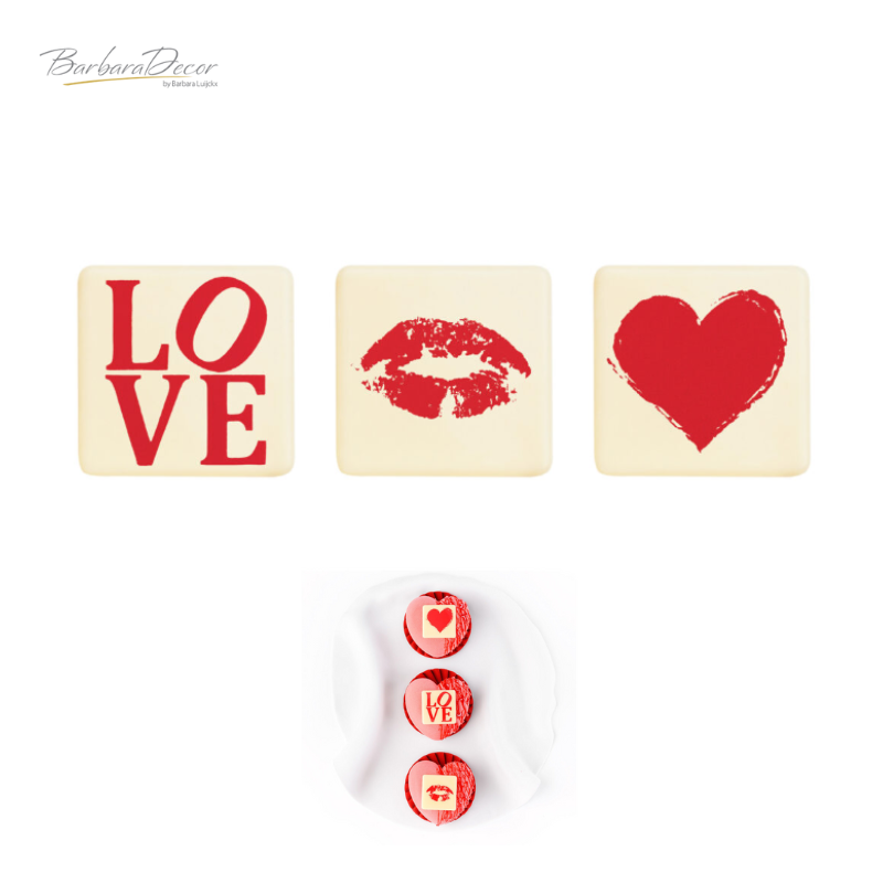 Decoratii din ciocolata You & Me Red 210 buc 33900 BARB