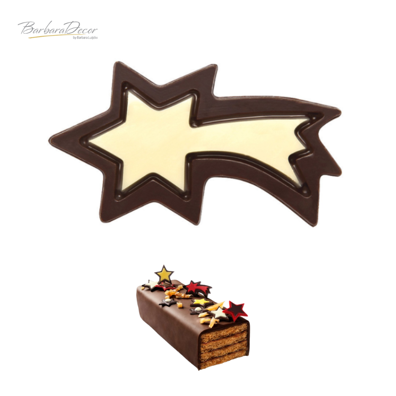 Decoratiuni de ciocolata alba FALLING STAR 3D 264 buc 0,660 kg 33818 BARB