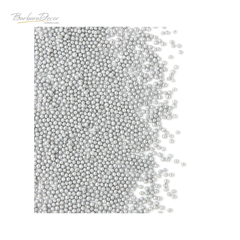 Mergeluse din zahar PERLE  ARGINTII  1mm  1,8 kg 019106 BARB
