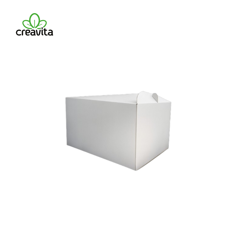 Cutie pentru tort alb/kraft 25,5x25,5x12,5cm GustaPro