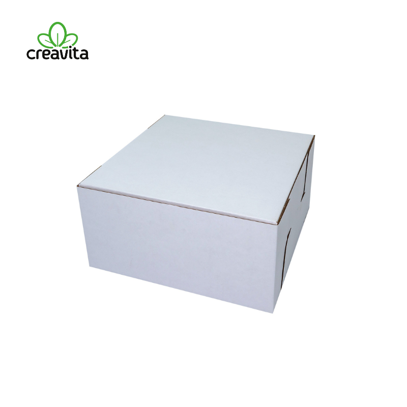 Cutie pentru tort cu capac ALB/KRAFT 35x35x35 cm GustaPro