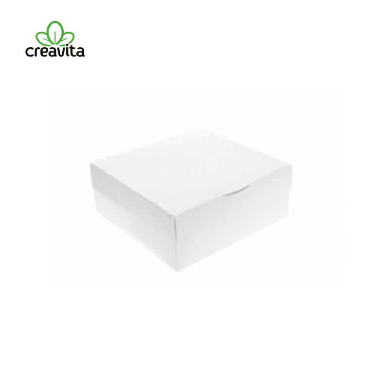 Cutie pentru tort alba  25,5x25,5x12,5 cm GustaPro