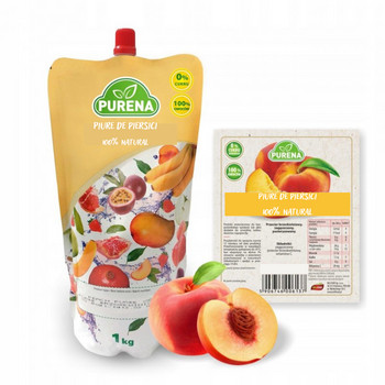 Piure de piersici 100% 1kg PURENA