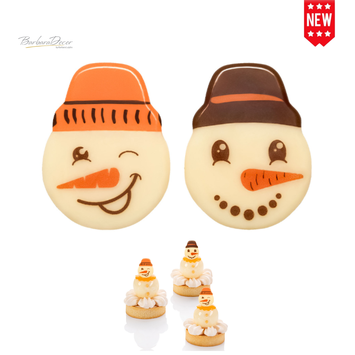 Decoratiuni din ciocolata Snowmen Head 33776 BARB
