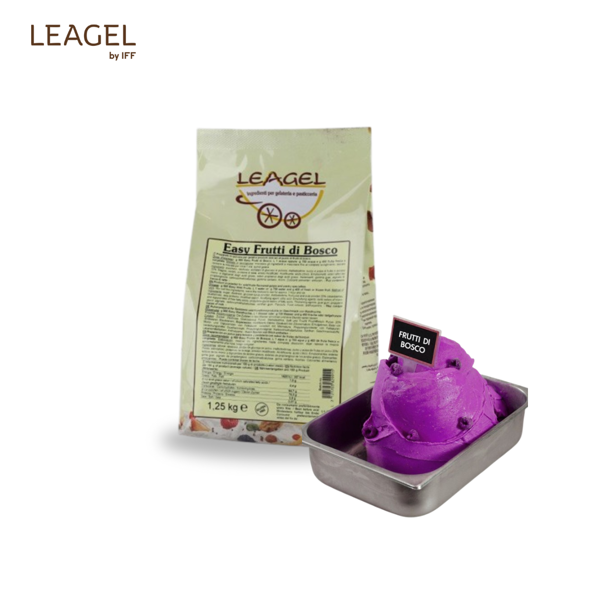Baza gelato fructe de padure, punga 1.25 kg 121701 Leagel