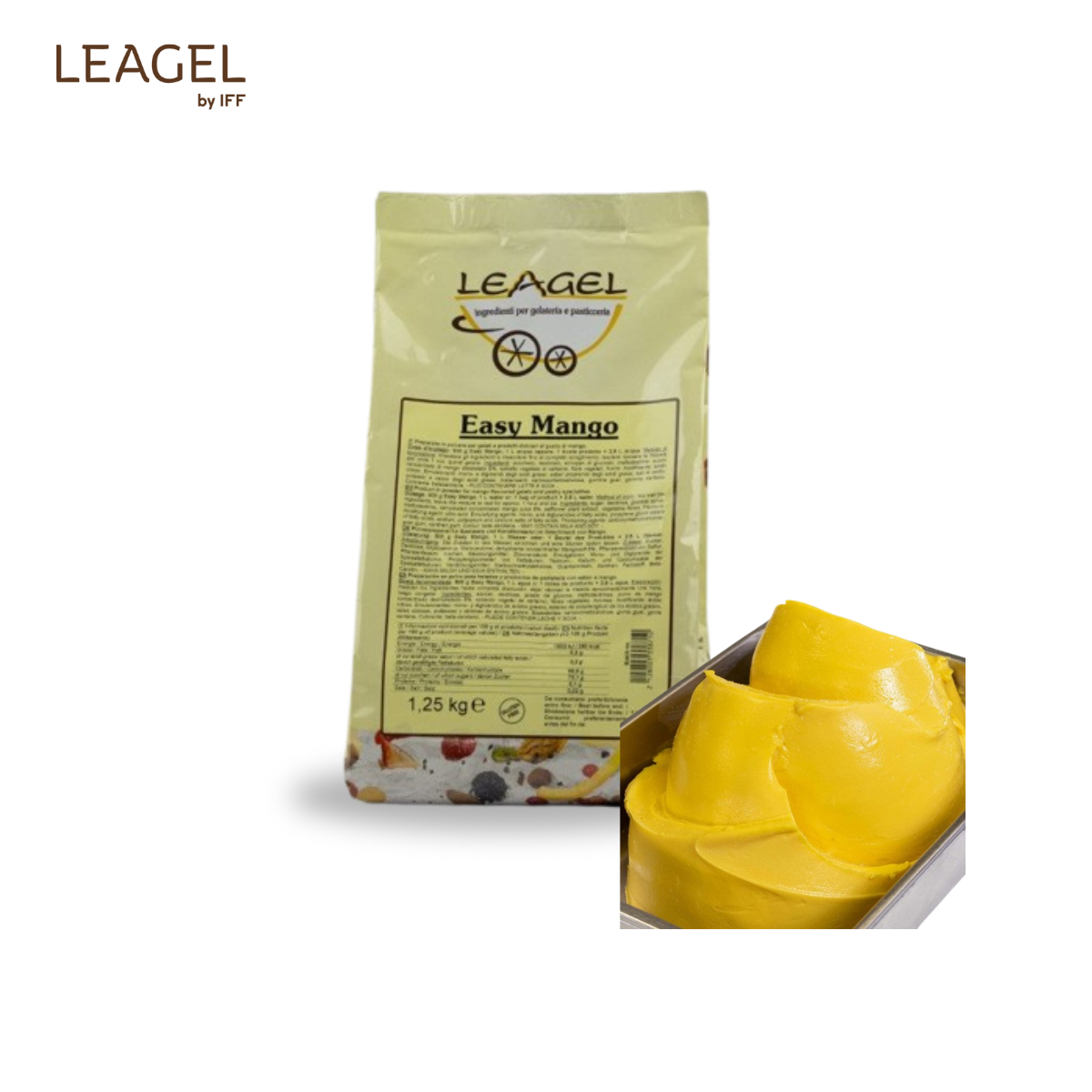 Baza gelato mango, punga 1.25 kg 128001 Leagel