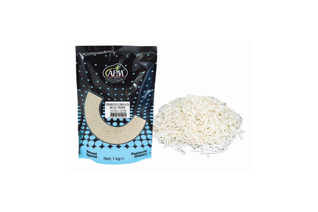 Decoratiuni vermicelli ivory ciocolata alba 1kg  APM