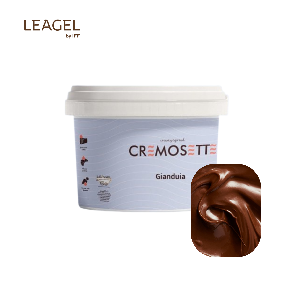 Cremosette gianduja- crema pentru ganache, umpluturi si glazurare 5.5 kg 240801 LGL